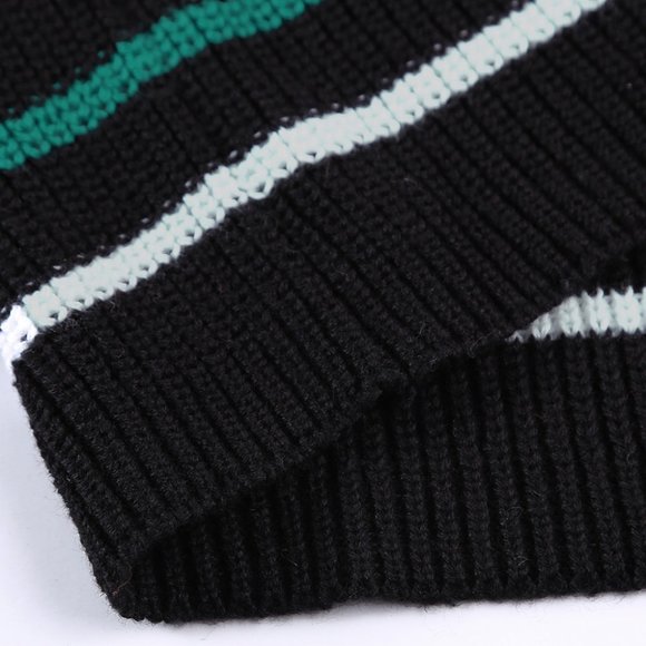 Black V Neck Striped Button Down Knit Tank - Picture 11 of 11